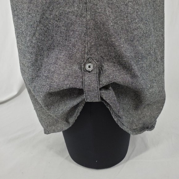 JL❤ Button Front Collared Shirt Gray Womens Large - Picture 6 of 14